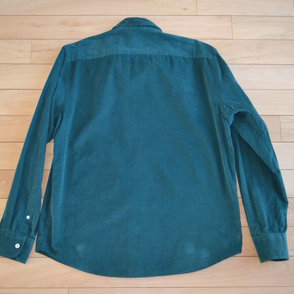 Untuckit Corduroy Button Down Shirt Green Size L - Picture 4 of 4